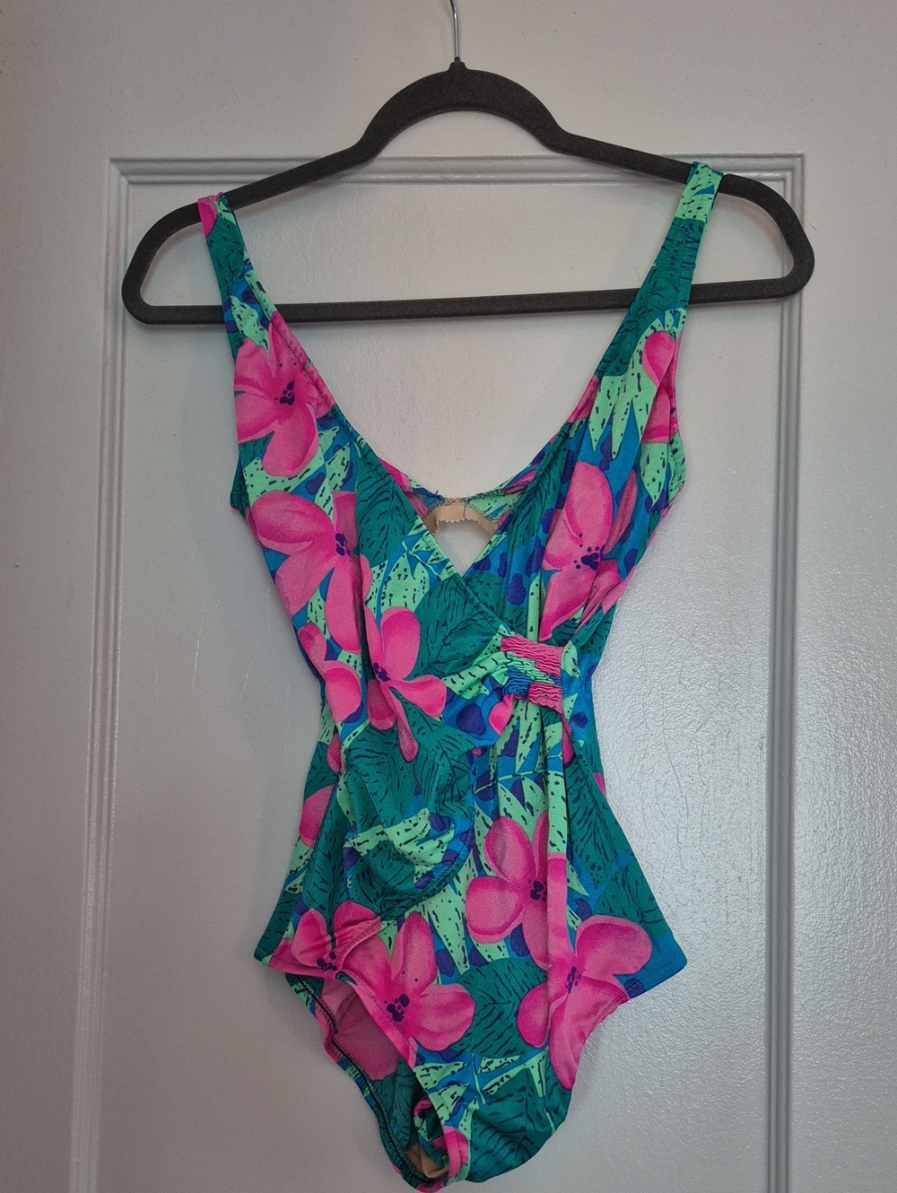 Maxine Of Hollywood Floral Wrap 1pc Swimsuit